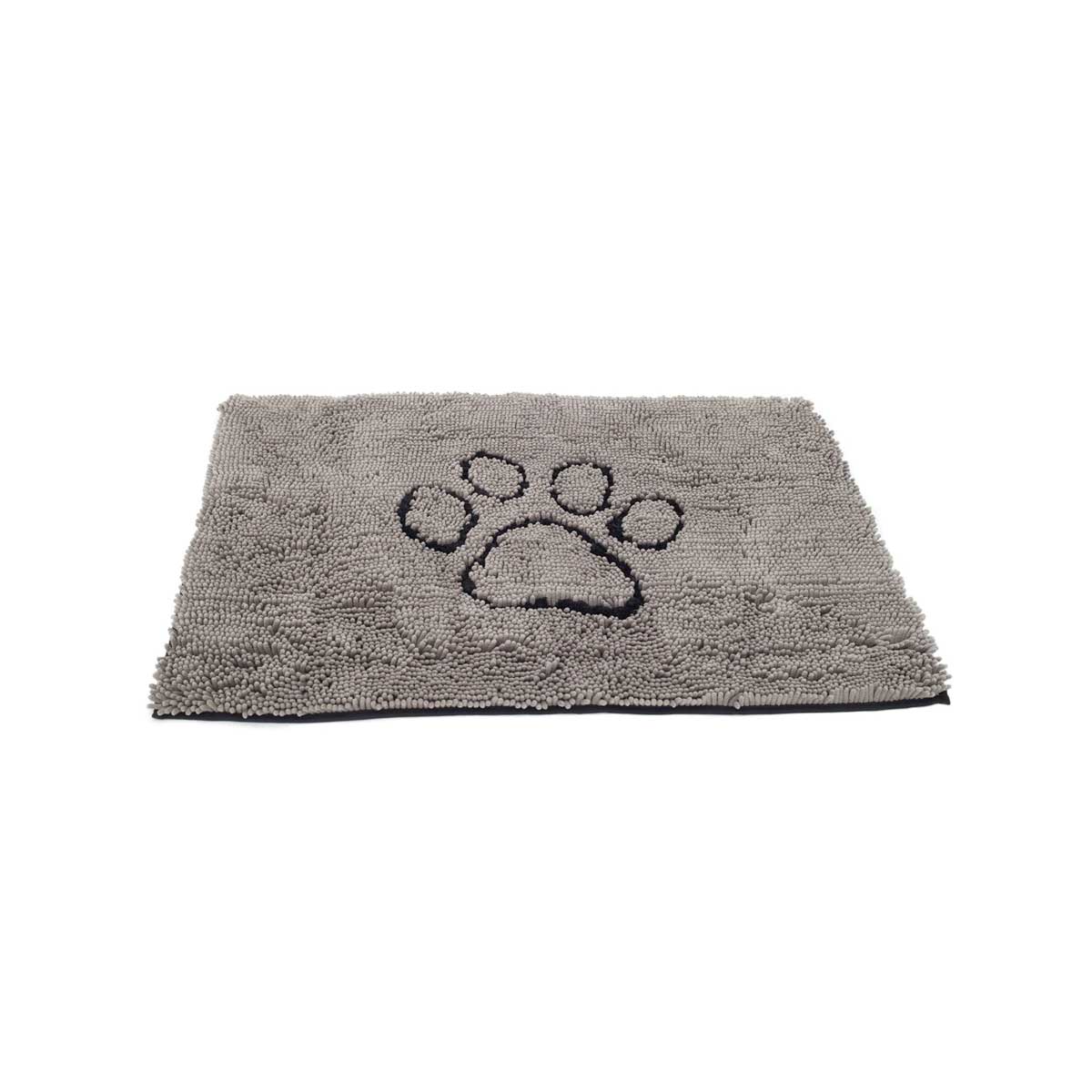 Dirty Dog Doormat Grey w/Black Paw Print 23 x 16 Small