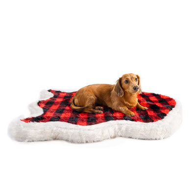 PupRug Faux Fur Curved Orthopedic Dog Bed - Buffalo Plaid | Pawlicious & Company