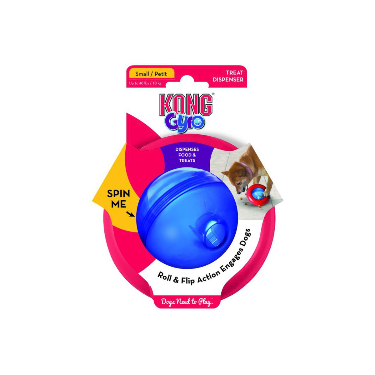 KONG Treat Dispenser Hopz Ball Dog Toy, Small