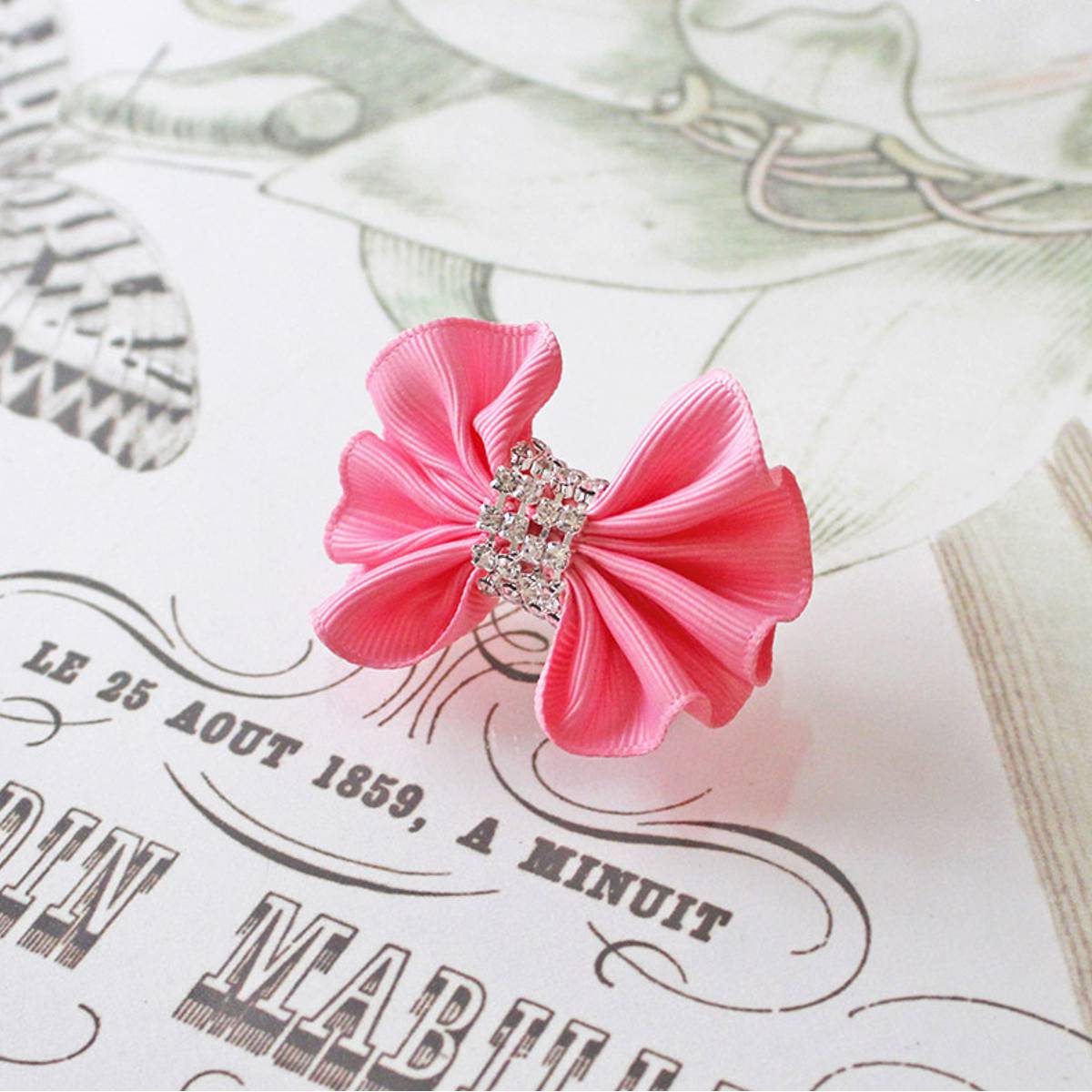 The Muse Dog Hair Clip with Rhinestones in Pink | Pawlicious & Company