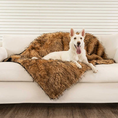 PupProtector Waterproof Throw Blanket - Sable Faux Fur | Pawlicious & Company