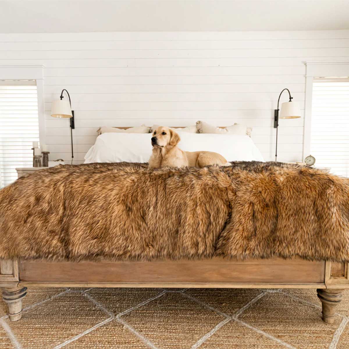 PupProtector Waterproof Throw Blanket - Sable Faux Fur | Pawlicious & Company